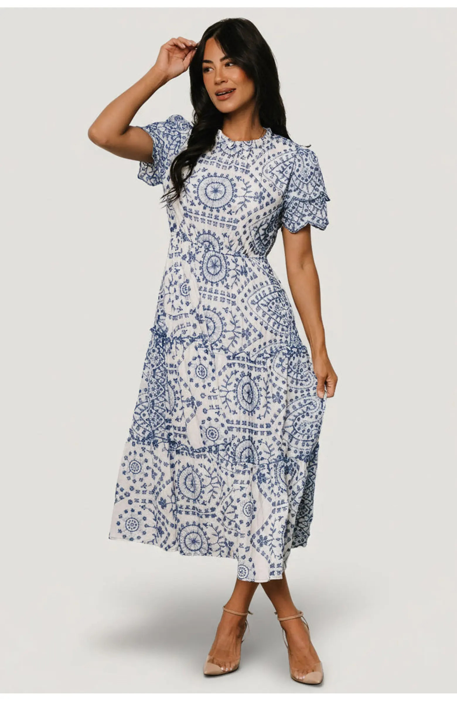Mirabel Eyelet Midi Dress | Nordstrom