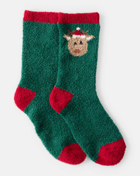 Kid Reindeer Cozy Socks - Green | Carter's Inc