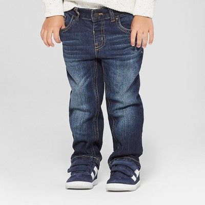 Toddler Boys' Straight Jeans - Cat & Jack™ Dark Blue | Target