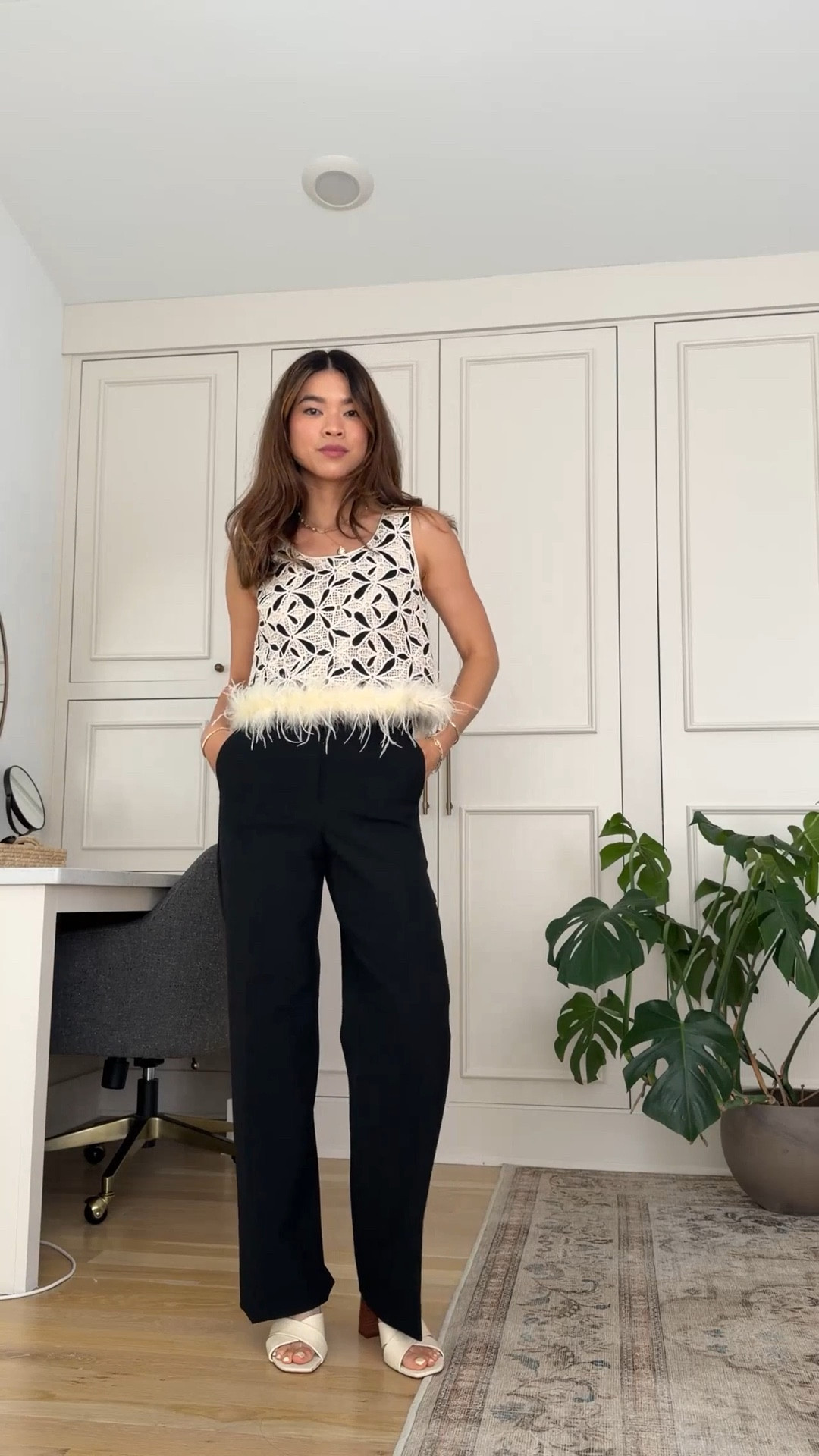 Sizing info:
•Black pants size 00 in black 
•Feather top size XS

petite fashion, get dressed with me, outfit inspiration, ootd, nashville outfit, Nashville influencer, petite style, vacation style, casual outfits, mom style, petite pants, spring outfits, spring outfit info, spring pants, spring outfit idea, spring top, spring bag, spring tank, spring shoes, summer pants, petite pants, cropped pants, aritzia pants, 
@Aritzia 
 

#LTKSeasonal #LTKootd #LTKPetite