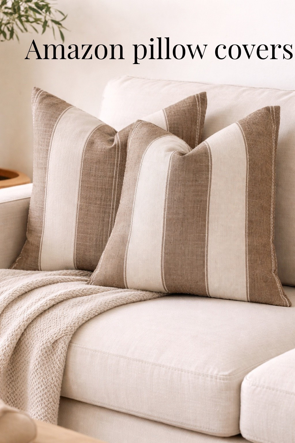 Amazon trending pillow covers 🤎
These neutral striped covers instantly give your sofa that designer, modern farmhouse look for under $25. Such an easy way to refresh your living room for spring.

#LTKU #LTKSaleAlert #LTKSeasonal