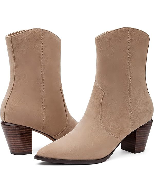 Linea Paolo - Wynn - Womens Western-Inspired Stack Heel Suede Fashion Boots | Amazon (US)