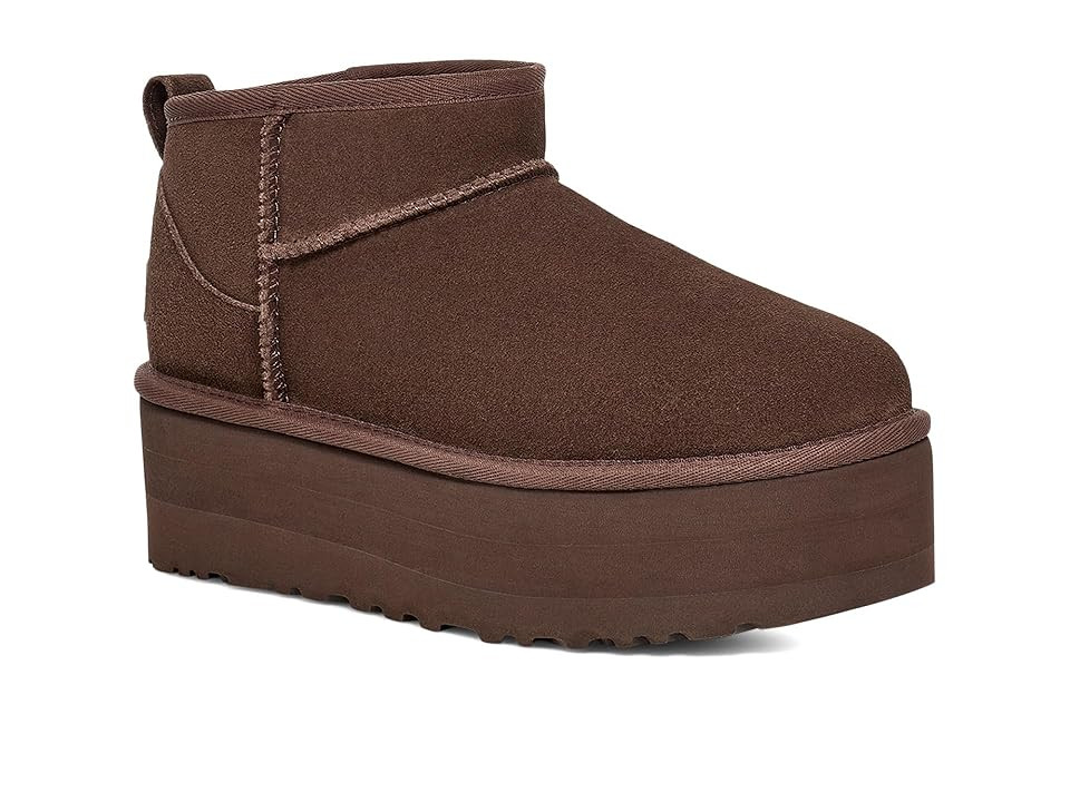 UGG Classic Ultra Mini Platform Women's Boots Burnt Cedar : 11 B - Medium, Suede | Zappos