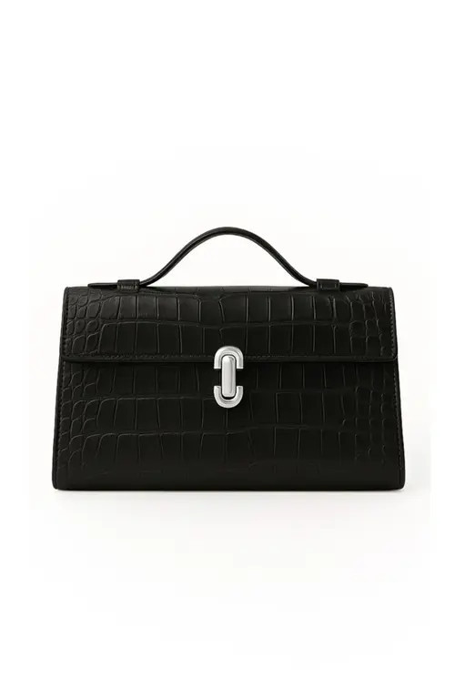 The Noli Shop Danica Croco Clutch in Black at Nordstrom | Nordstrom