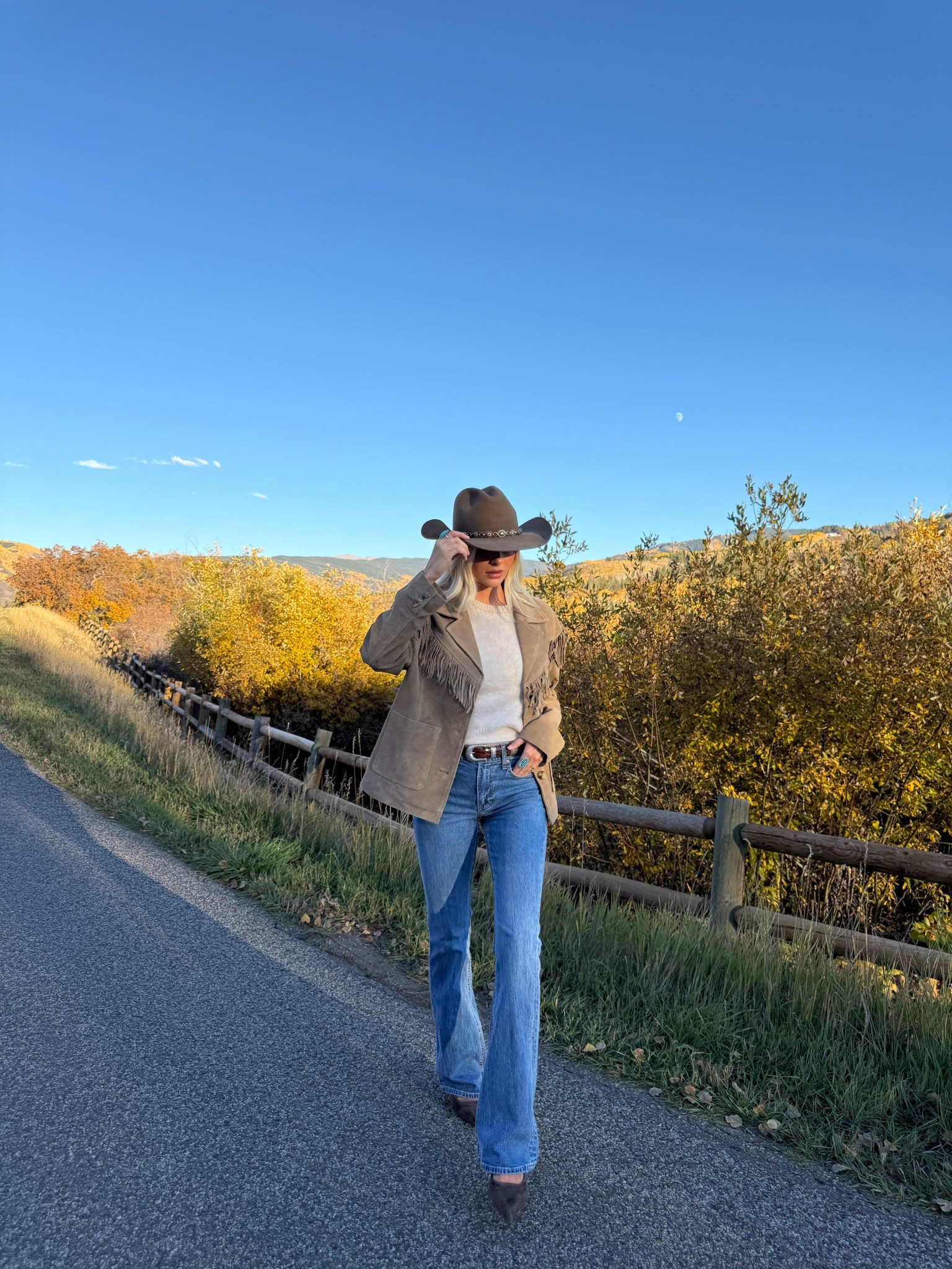 Wearing a size medium jacket (linking another color and similar), size medium top, size 26 long jeans, shoes are tts!

#kathleenpost western chic outfit, western style, western chic outfit, aspen outfit, boot cut jeans, fall fashion, fall outfit inspo, fall style

#LTKTravel #LTKStyleTip