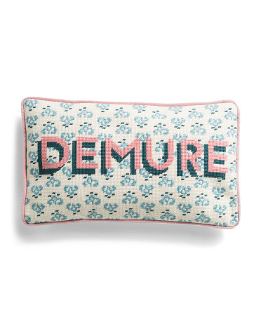 9X15 Demure Needlepoint Pillow, Cotton/Polyester | TJ Maxx