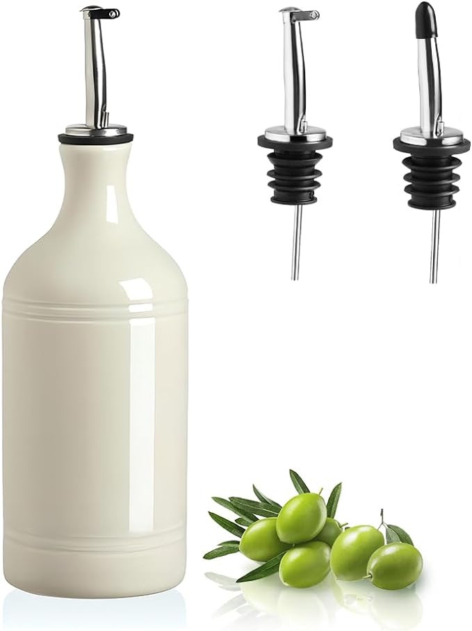 Sweejar Ceramic Olive Oil Dispenser Bottle, Opaque Oil Cruet Protects to Reduce Oxidation, Suitab... | Amazon (US)