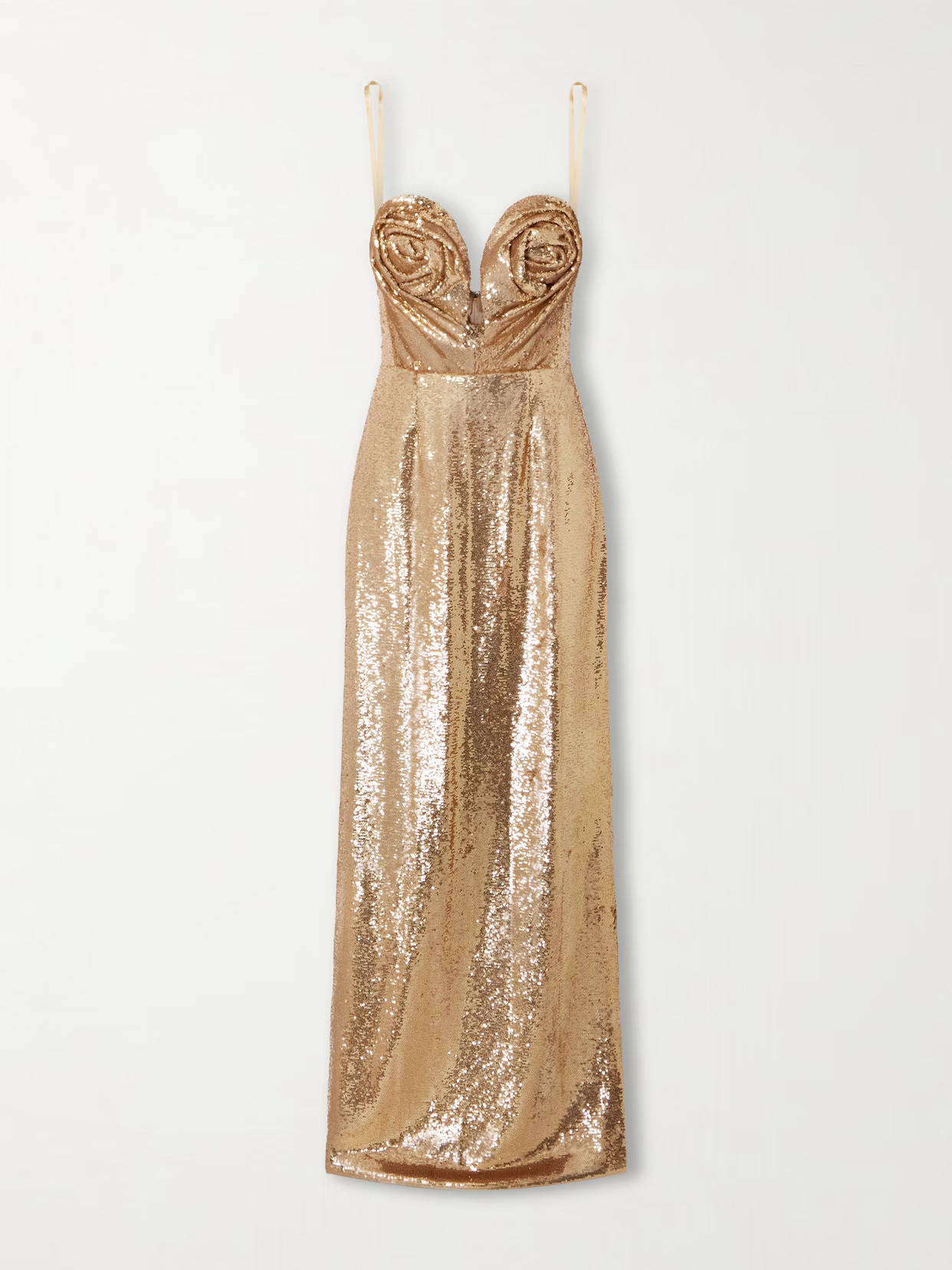 Carolina Herrera - Strapless Sequined Mesh Gown - Gold | NET-A-PORTER (US)