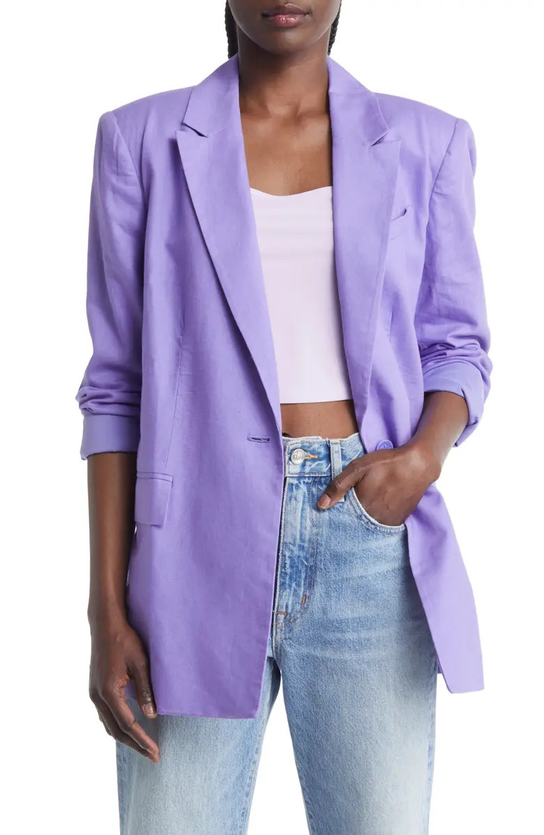 Oversize Linen Blend Blazer | Nordstrom