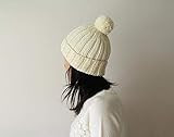 Hand Knitted Chunky Hat in Cream - Beanie with Pom Pom - Seamless - Wool Blend - Made to Order | Amazon (US)