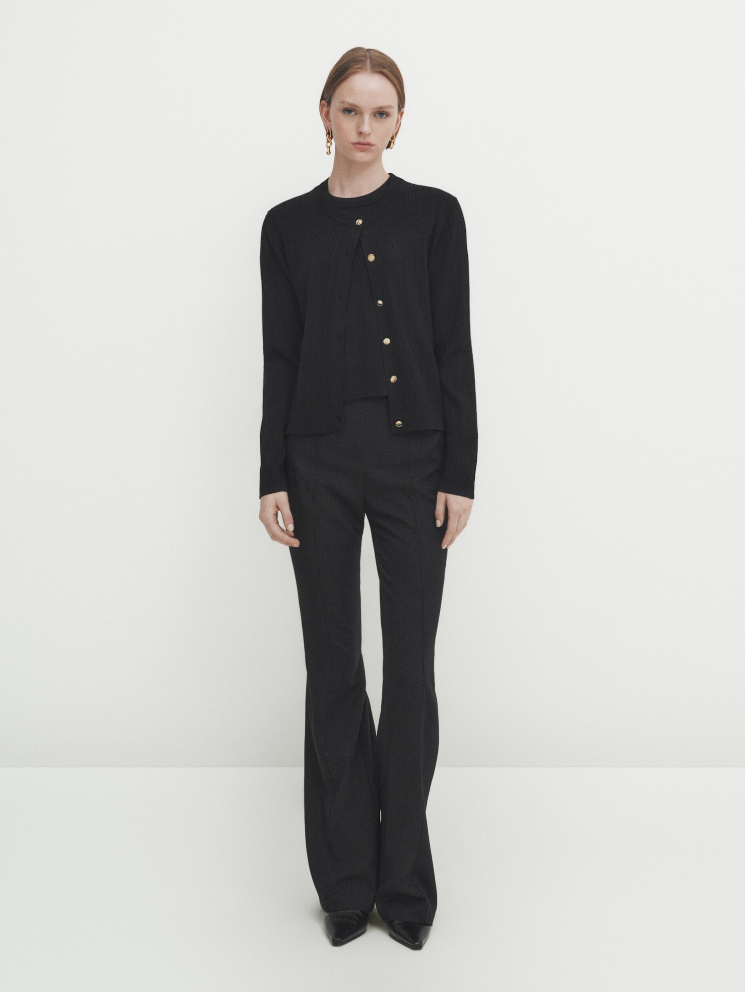 Textured knit cardigan - Studio | Massimo Dutti US