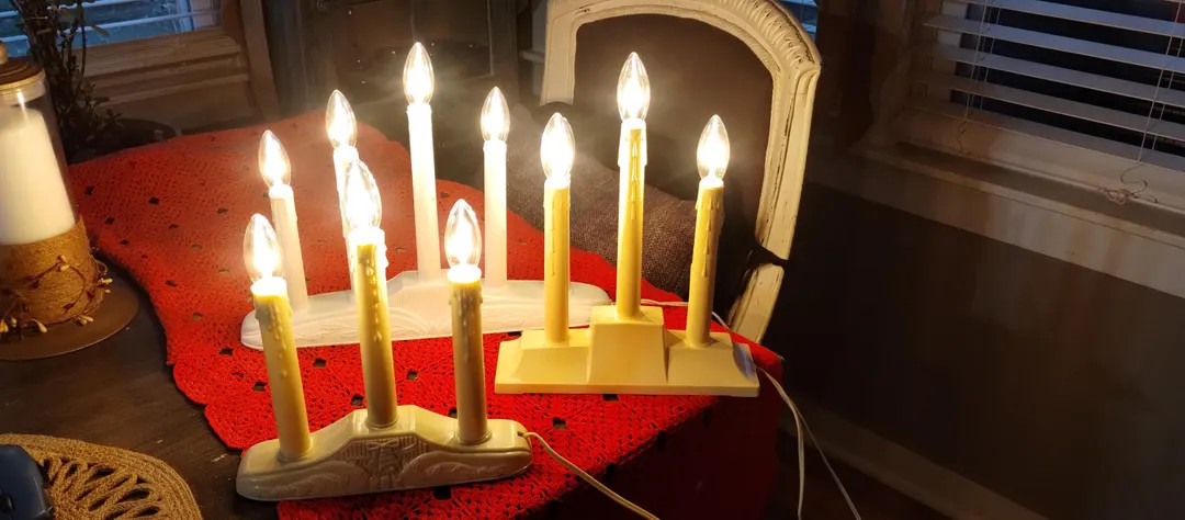 3 Vtg Christmas Window Electric Candle Light Candoliers Tested and Working - Etsy | Etsy (US)