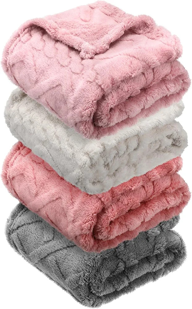 4 Pcs Fleece 30" x 40" 3D Fluffy Baby Blanket for Boys Nursery Little Girl Infant or Newborn Rece... | Amazon (US)