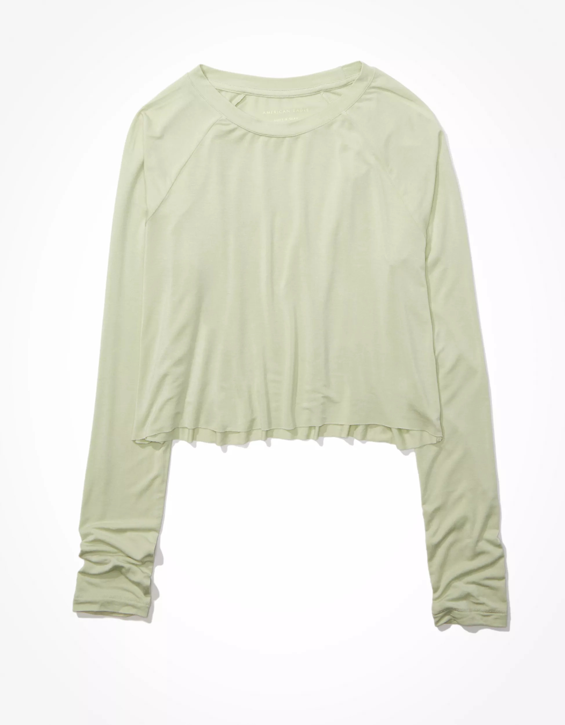 AE Soft & Sexy Long-Sleeve Raglan T-Shirt | American Eagle Outfitters (US & CA)