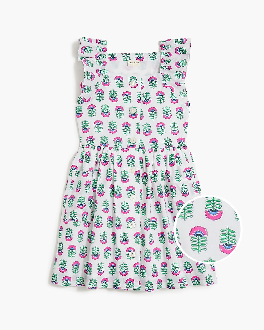Girls' button-front block-print dress | J.Crew Factory