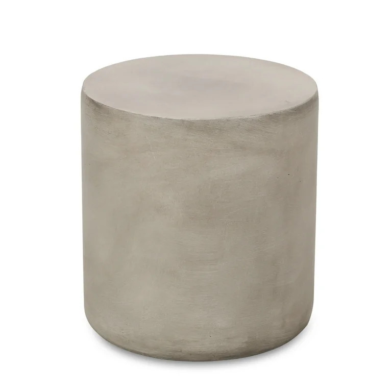 Noble House Aldy Outdoor Lightweight Concrete Side Table, Light Gray | Walmart (US)