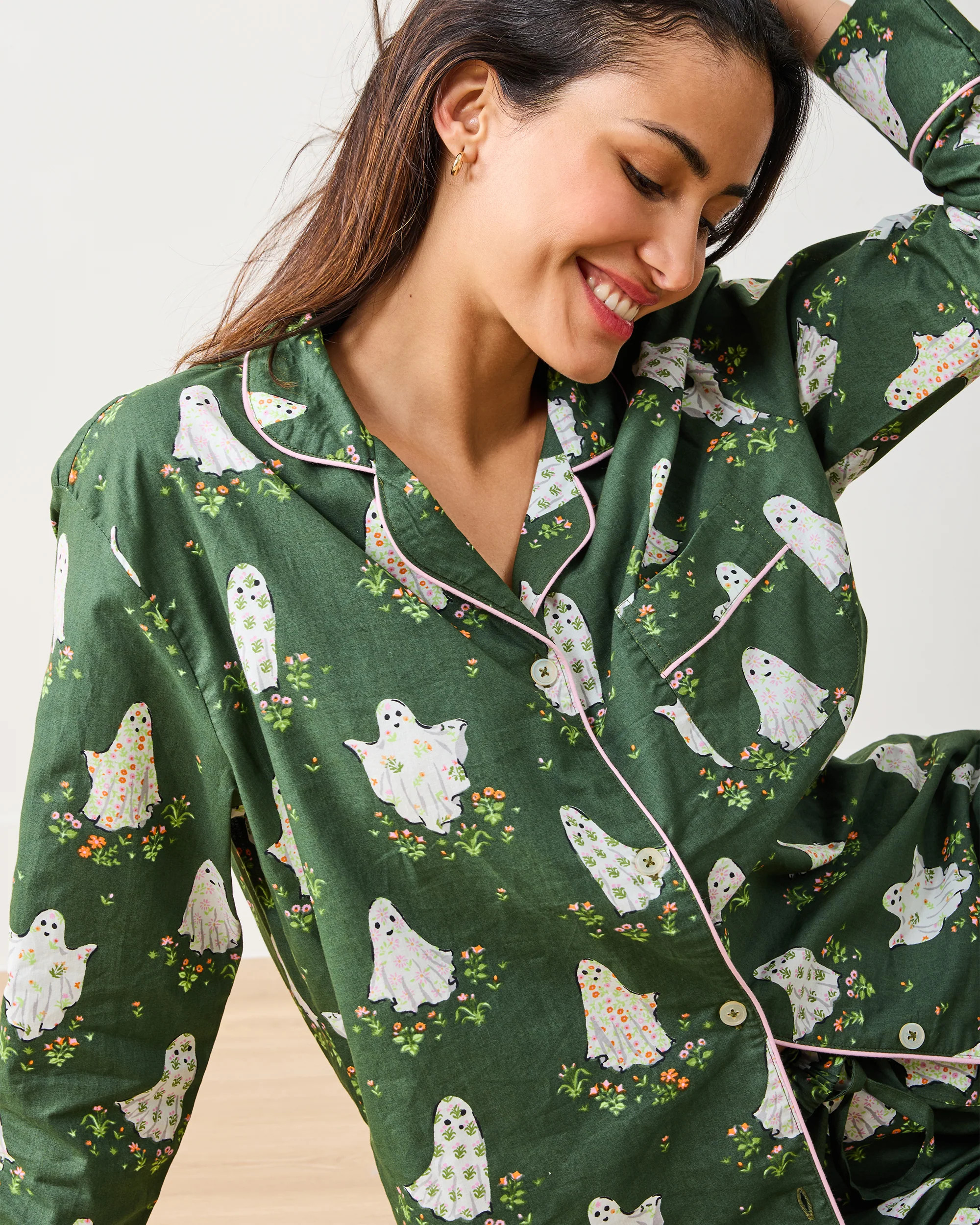 Gardening Ghosts - Long PJ Set - Overgrown Moss | Printfresh