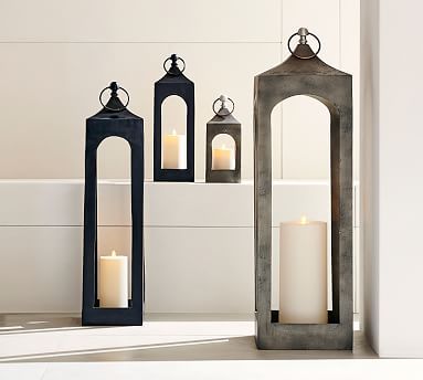 Caleb Handcrafted Metal Indoor/Outdoor Lanterns | Pottery Barn (US)