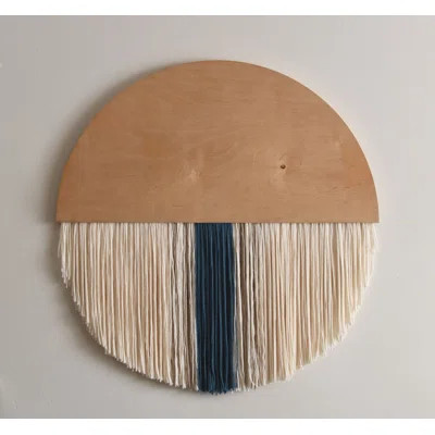 Half Moon Wall Décor Brick City Textiles Size: 18" H x 18" W x 0.75" D, Color: Blonde Wood/Turquoise | Wayfair North America