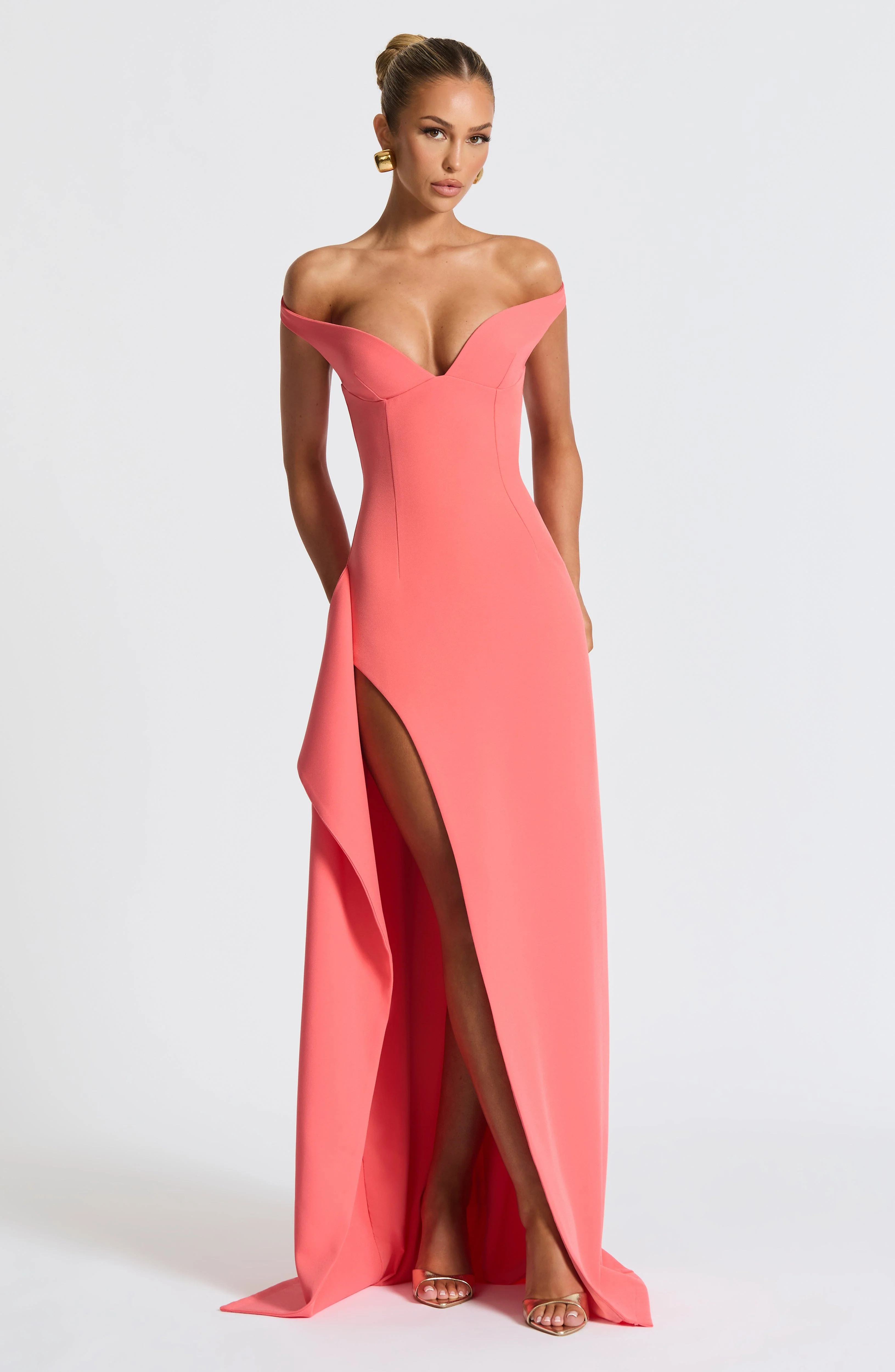 Khalesia Maxi Dress - Coral Pink | Babyboo (global)