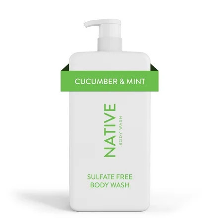 Native Body Wash Cucumber & Mint Sulfate Free, Paraben Free, for Men and Women, 36 oz | Walmart (US)
