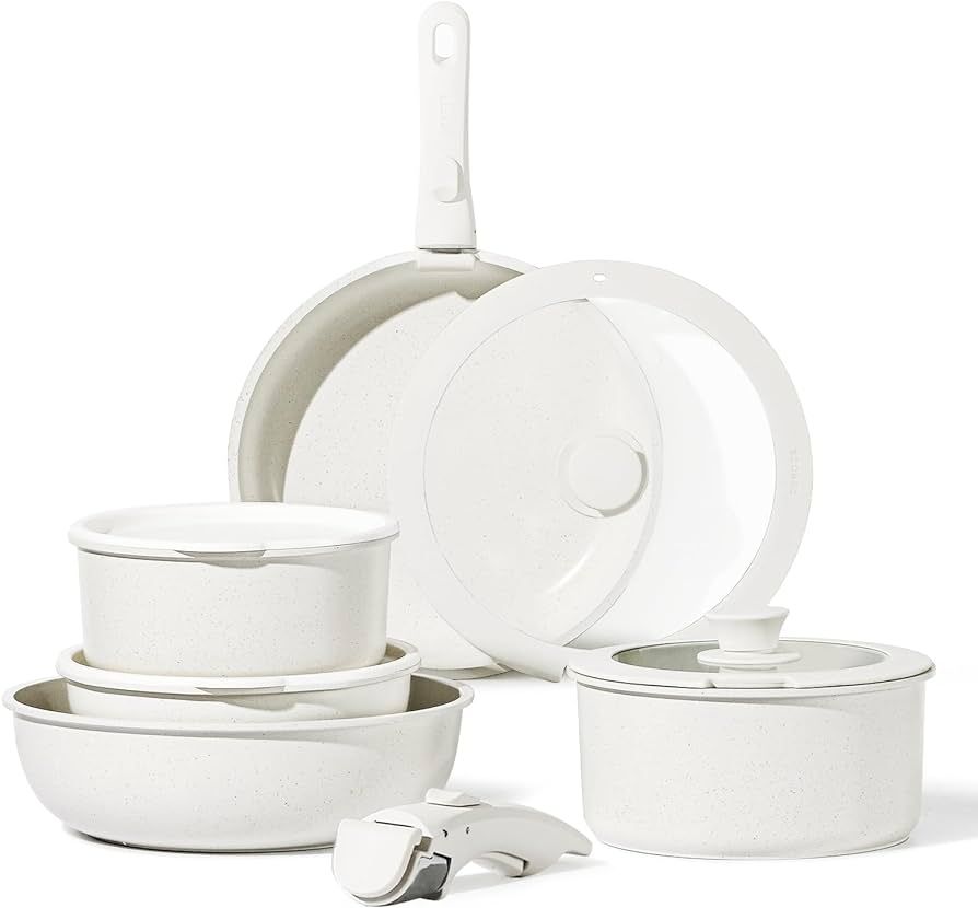 CAROTE 11pcs Pots and Pans Set Non Stick, Cookware Sets Detachable Handle, RV Kitchen Set Removab... | Amazon (US)