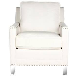SAFAVIEH Hollywood White/Clear Accent Chair MCR4213A | The Home Depot