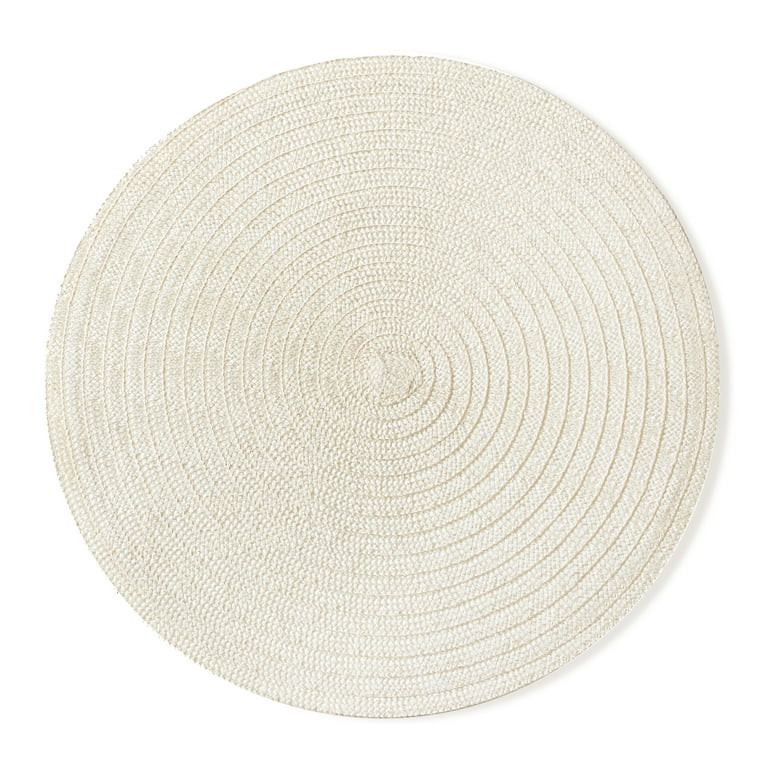 Mainstays Lava Polyester Round Table Placemat Vanilla 15" Round | Walmart (US)