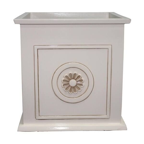 16-inch Colony Square Planter - Ivory | Bed Bath & Beyond