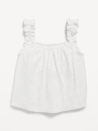Sleeveless Ruffled Textured-Dobby Swing Top for Girls | Old Navy (US)