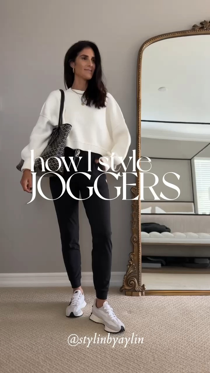How I style my most worn joggers. I'm just shy of 5-7" and wear the size small cropped free people sweater and XS joggers #StylinbyAylin #Aylin

#LTKStyleTip #LTKActive #LTKVideo
