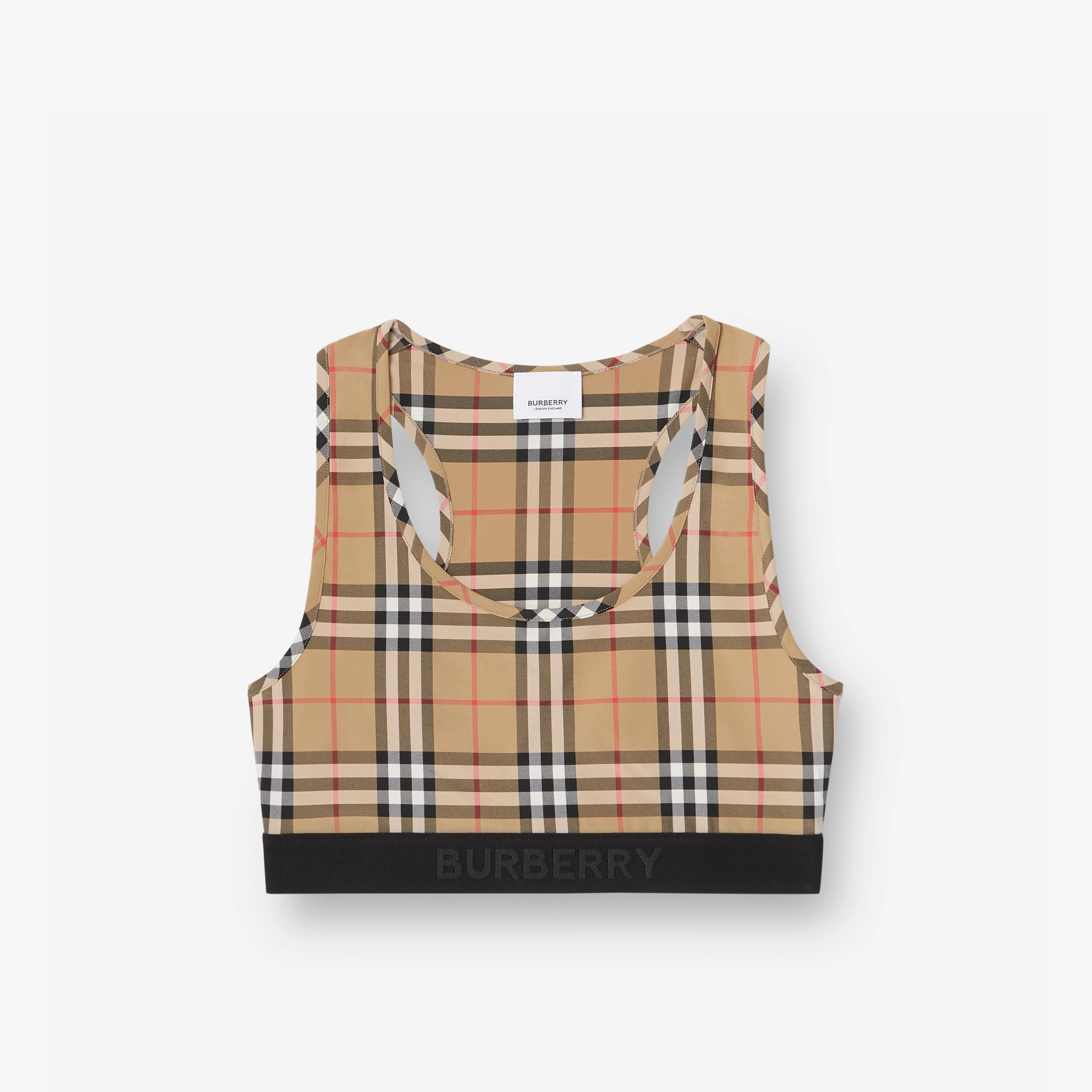 Logo Detail Vintage Check Bra Top | Burberry (US)
