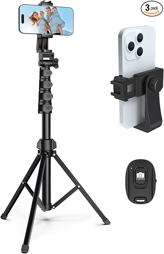64” Tripod for Cell Phone & Camera, Phone Tripod with Remote and Phone Holder, Portable Tripod ... | Amazon (US)