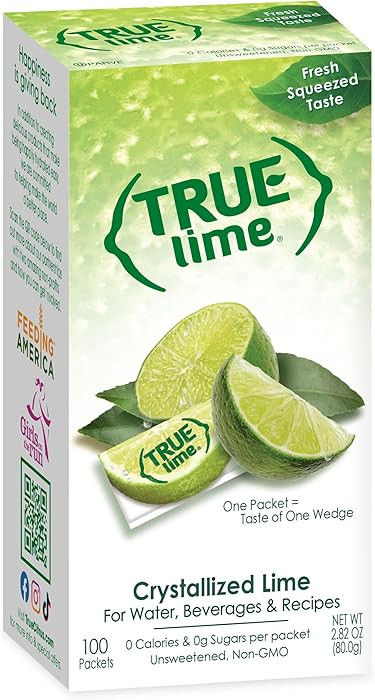True Lime 100ct (Pack of 1) - Water Enhancer - Bulk Dispenser - 0 Calorie Drink Mix Packets For W... | Amazon (US)