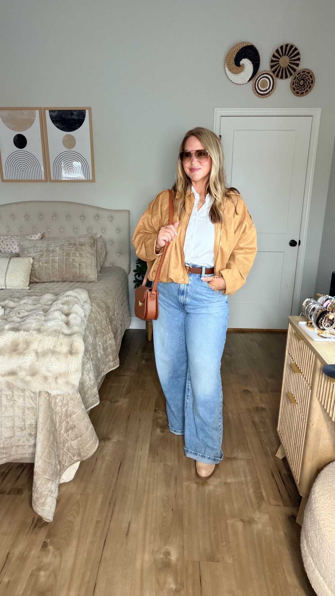 Jacket size medium 
Jeans size 32
Top size large 
Shoes tts 

#LTKOver40 #LTKMidsize #LTKPetite