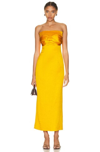 TOVE Lara Dress in Golden Yellow - Yellow. Size 42 (also in ). | FWRD 