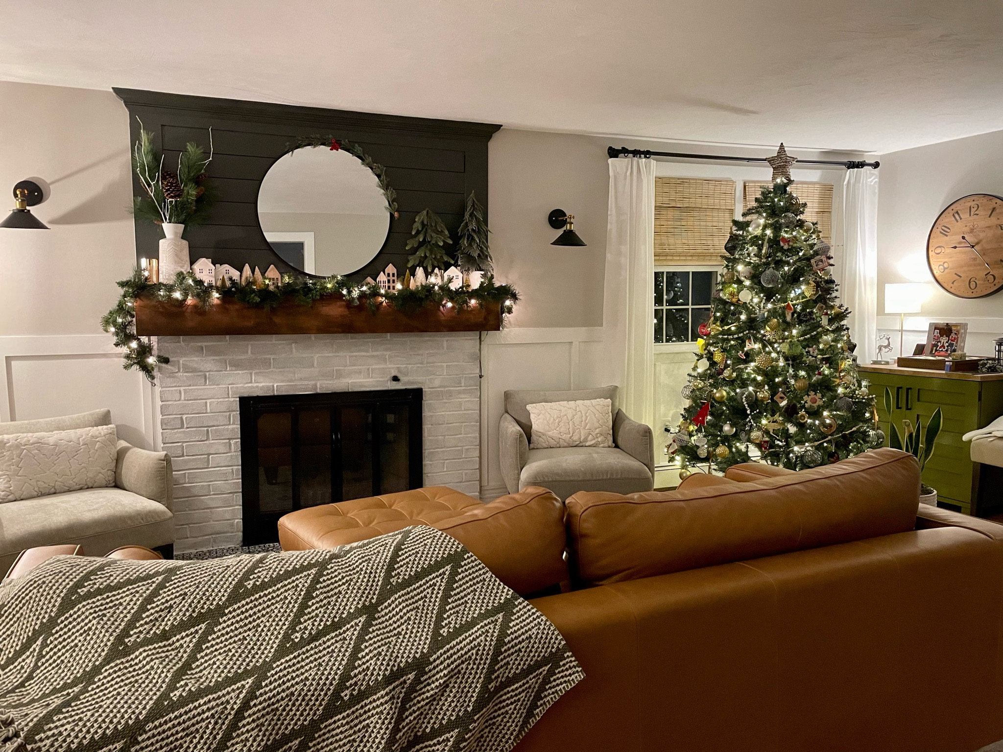 I finally have a grown up family room and it makes me so happy! This gorgeous leather sofa started it all , followed by these gorgeous and comfortable matching accent chairs from west elm!  The olive green boho blanket and other accessories warm it all up and finish it off!

#LTKhome #LTKFind