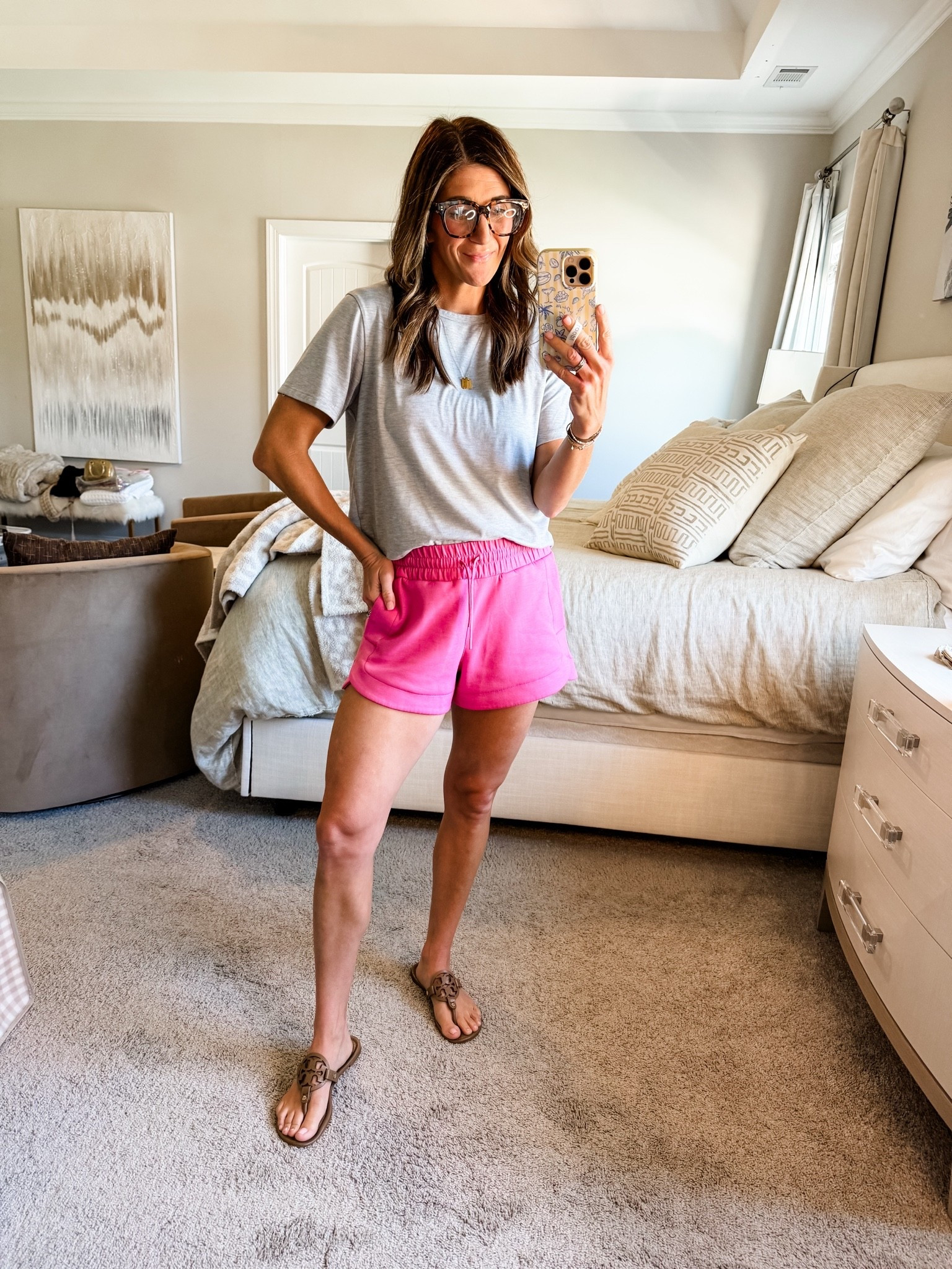 Comfiest luxe lounge shorts ever from Rhone! Size small. Exact color is sold out but other colors available!

Tee is on sale at Target. Cropped. Size small

Linked accessories too!

Loopy phone case is 10% off code: watsonansley10

Ootd | outfit | comfy | lounge | shorts | stretchy | buttery soft | tee | t-shirt | gray | pink | Tory butch Millers | sandals | bluelight glasses | tiny tags | necklace | loopy phone case | daily mom life | comfy | casual

#LTKmomlife #LTKSaleAlert #LTKActive