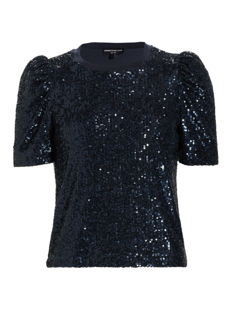 Generation Love Aleah Sequin Jersey Top | Saks Fifth Avenue