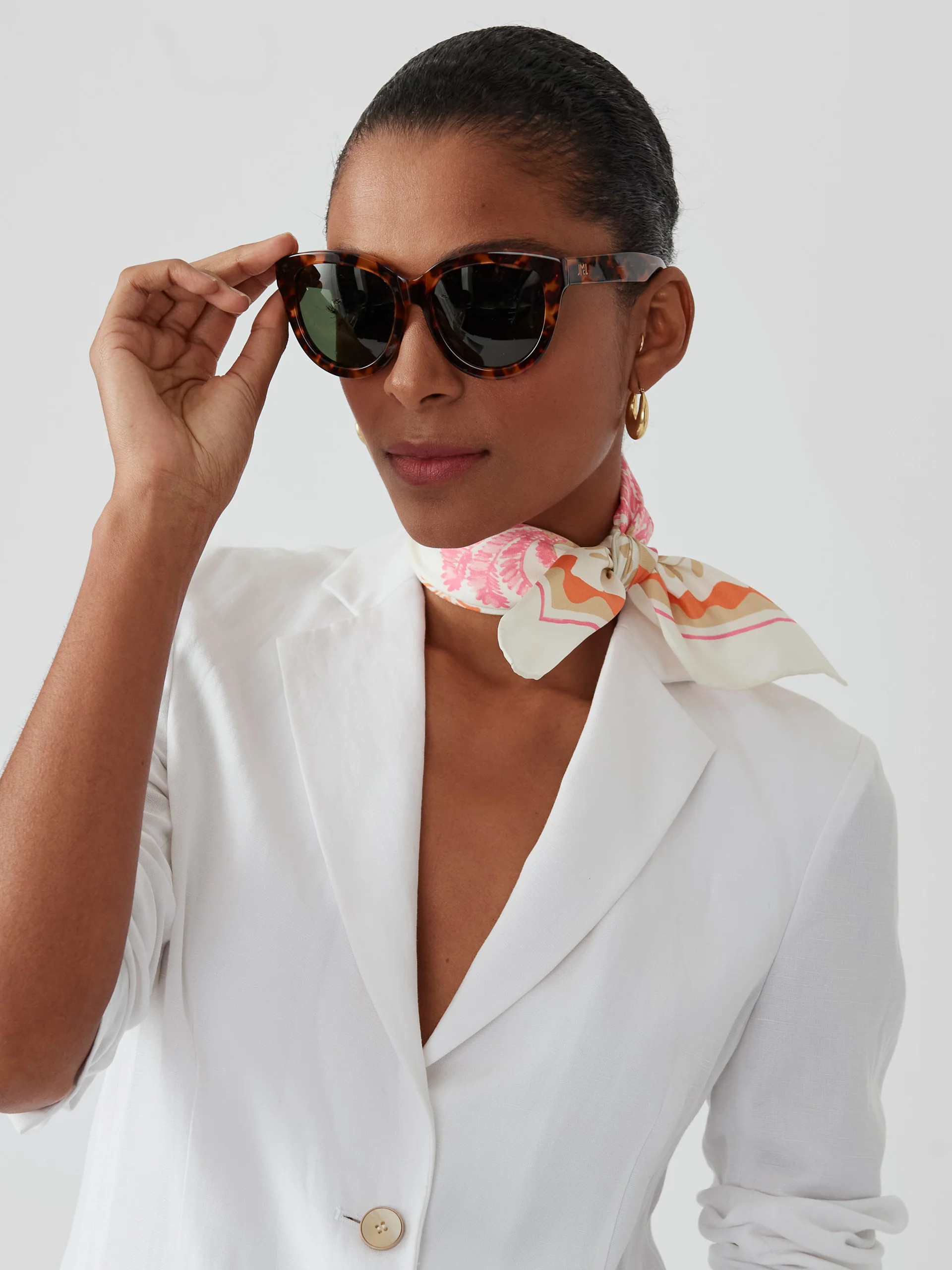 Nikka Silk Scarf in Palm Court | J.McLaughlin