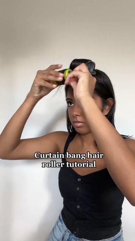  Curtain bangs, hair rollers, Dyson airwrap, round brush, Olaplex, hair, beauty 

#LTKbeauty