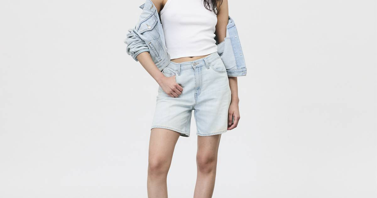 High Rise Baggy Linen+ Denim Lightweight Women's Shorts - Light Wash | Levi's® US | Levi's US