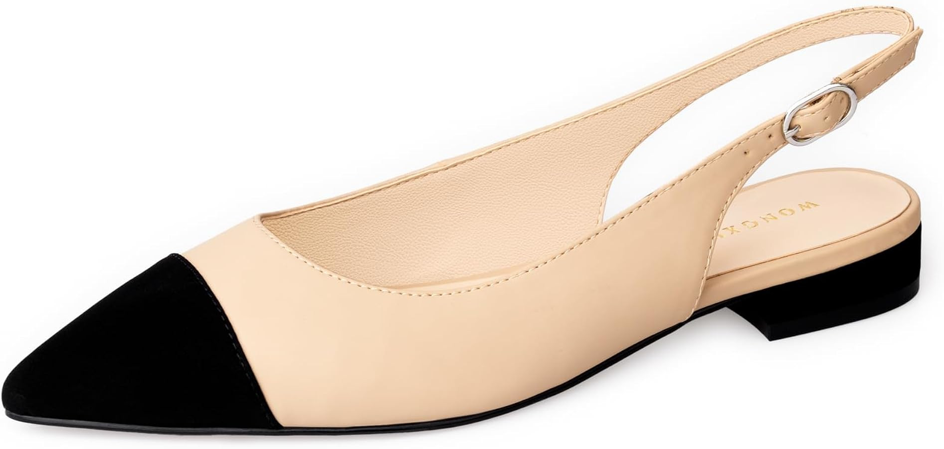 Women Slingback Flats Tweed Pointed Toe Slingback Flats Cap Toe Dress Shoes for Women | Amazon (US)