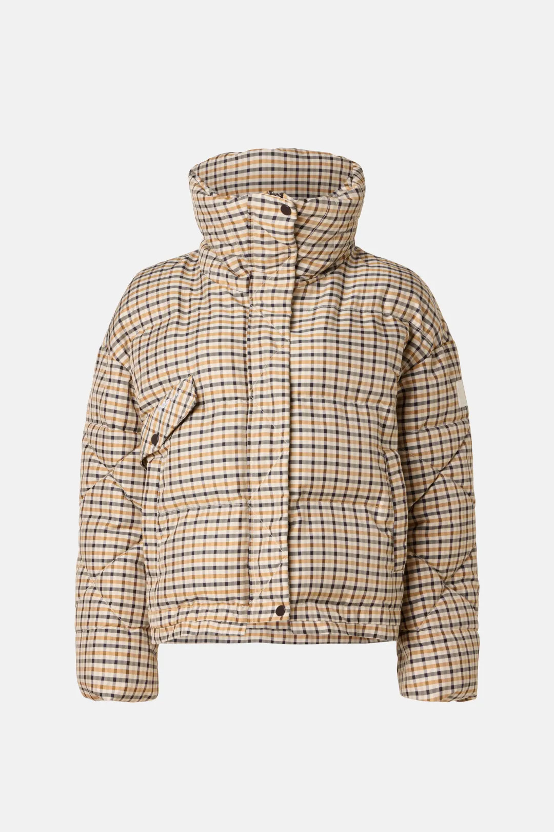 OOF Camel and Brown Plaid Jacket | Rent the Runway