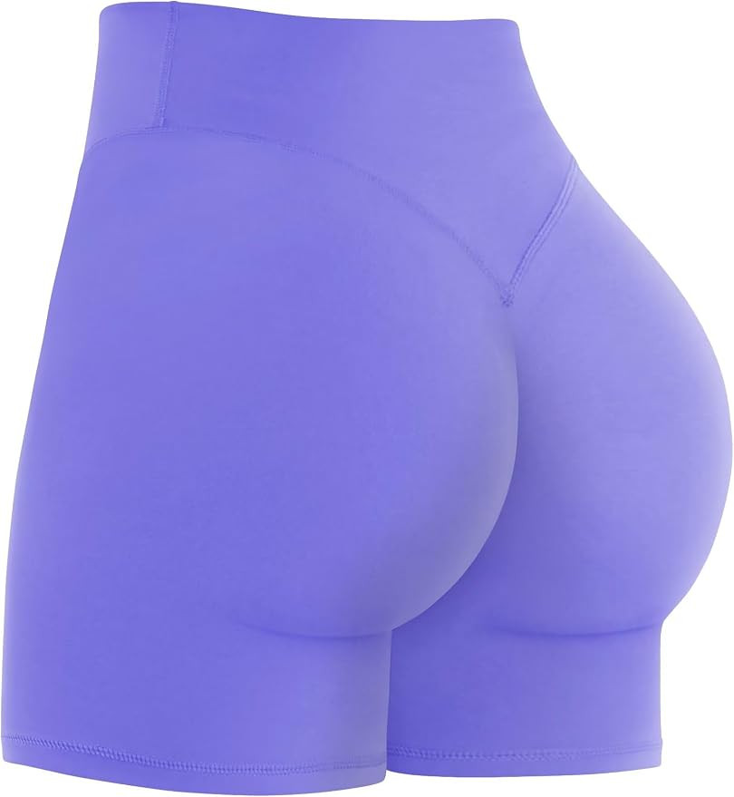 Sunzel Women's Invisible Butt Scrunch Shorts, High Waisted Biker Shorts, Gym Workout Yoga Running... | Amazon (US)