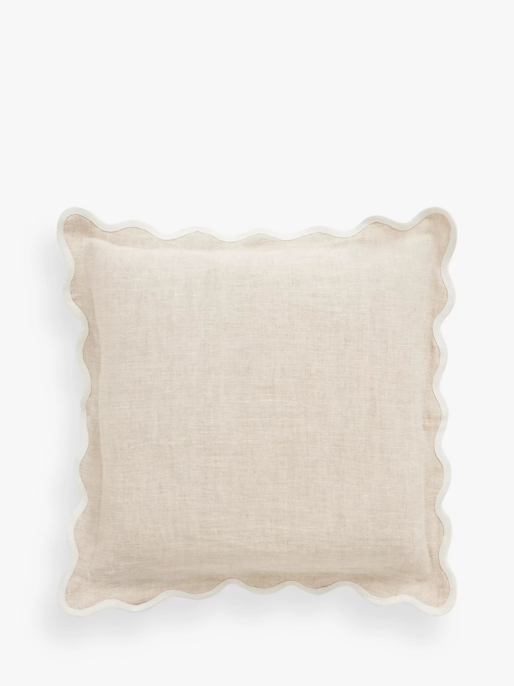 John Lewis Scalloped Linen Cushion | John Lewis (UK)