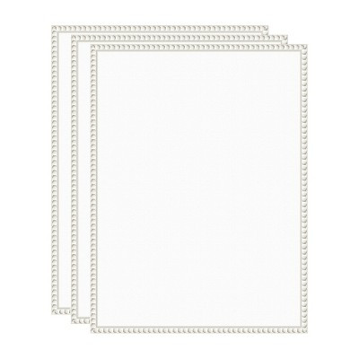 Kate and Laurel Sylvie Blank Framed Canvas 3 Piece Framed Canvas Wall Art Set, Sylvie Beaded White, 3 Piece Set 18x24 | Target