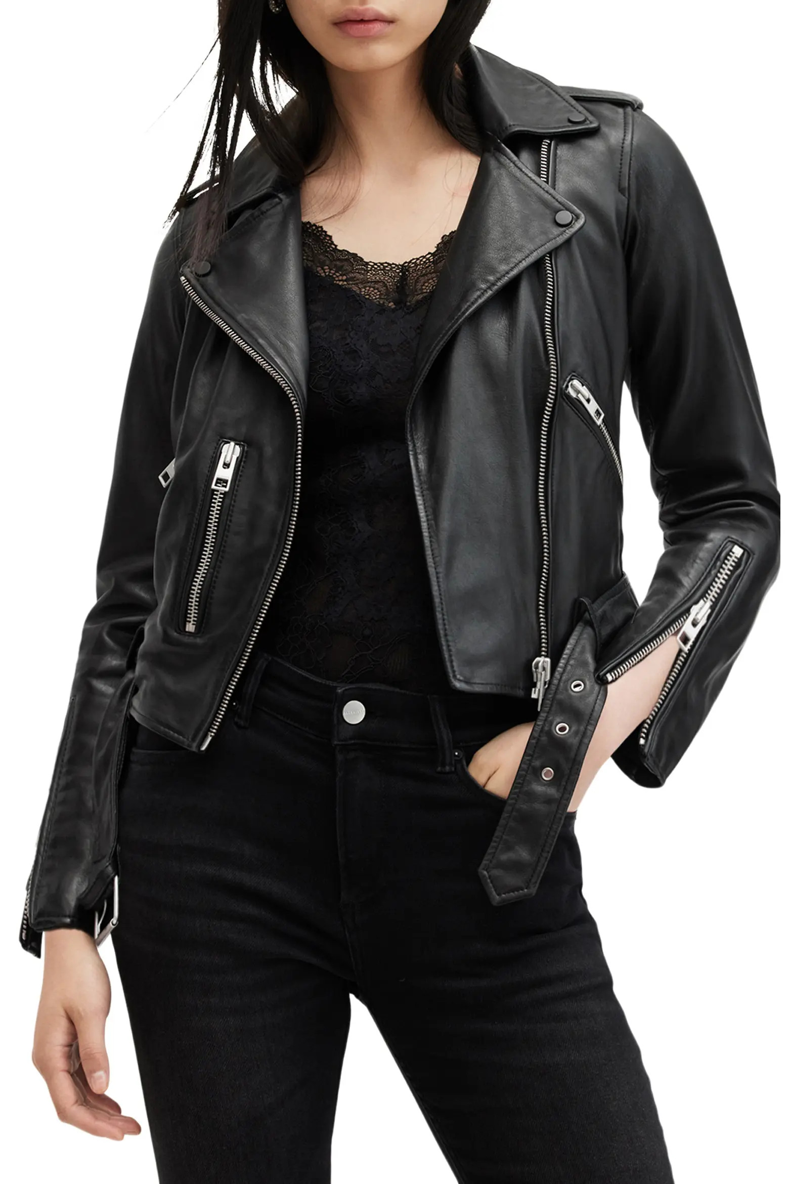Balfern Leather Biker Jacket (Women) | Nordstrom | Nordstrom