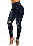 Moda Xpress Distressed Ultra High Waisted Jeans for Women, Stretch Skinny Leg Torn, Ripped, 10541w_m | Amazon (US)