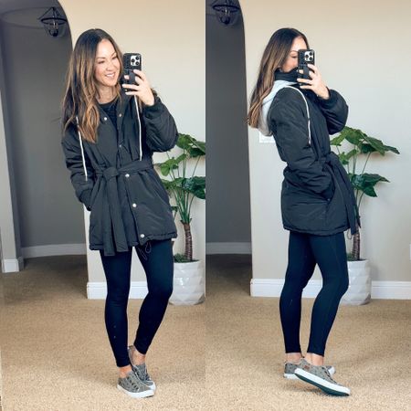 💥Flash sale! Save 60% code: 60IC77NW (only $24.80)  Thick and warm button down hooded jacket size xxs | Brushed leggings with pockets xs | brushed tech long sleeve tee with thumbholes xs | sports bra xs | blowfish sneaker in galaxy star print - go up a 1/2 size.
Fall, outfits//fall jacket//winter jacket//thick jacket//warm jacket//hooded jacket//mom style//everyday style//


#LTKunder50 #LTKsalealert #LTKSeasonal